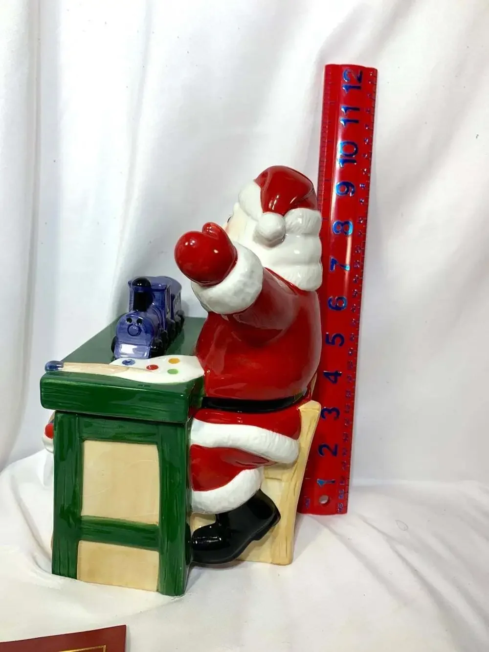 Santa’s Workbench Lenox with Rudolph cookie jar